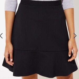 LOFT - Black Ponte Flippy Skirt - NWT